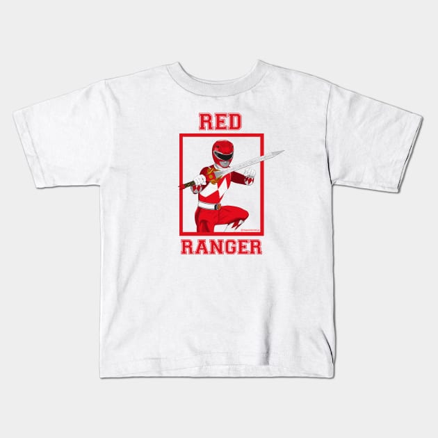 Jason Red Ranger Kids T-Shirt by Zapt Art